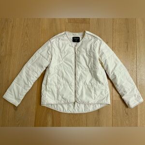 Everlane cream cotton quilted jacket size XXS